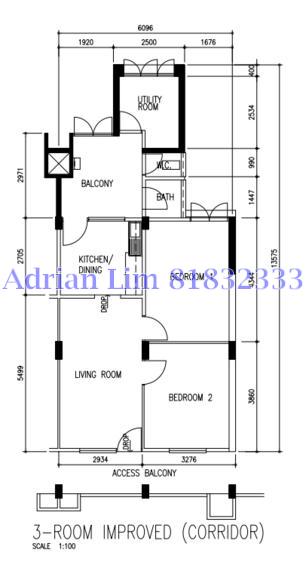 Blk 1 Lorong 7 Toa Payoh (Toa Payoh), HDB 3 Rooms #87678512